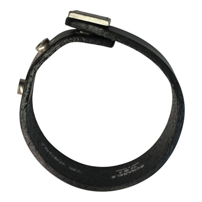 CHANEL ブラックレザー バングル CHANEL シャネル バングル レディース レザー ブレスレット ココマーク