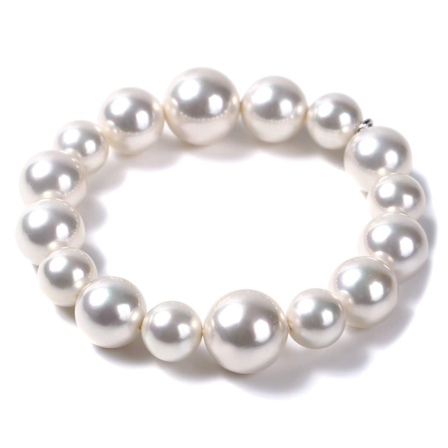 【桂由美プロデュース】 パール ブレスレット 大粒 10mm 12mm 14mm 人気 レディース 着脱 簡単 冠婚葬祭 おしゃれ 日本製