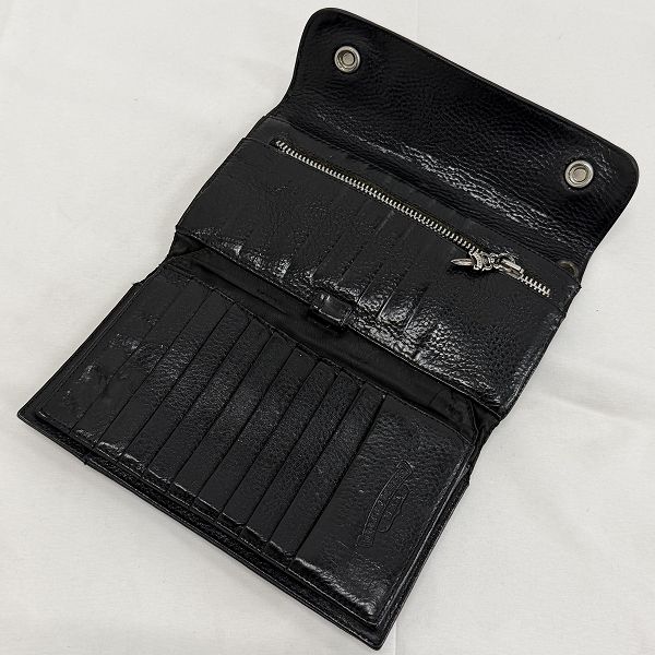 CHROME HEARTS/クロムハーツ WAVE/ウェーブウォレット クロスボタン/長