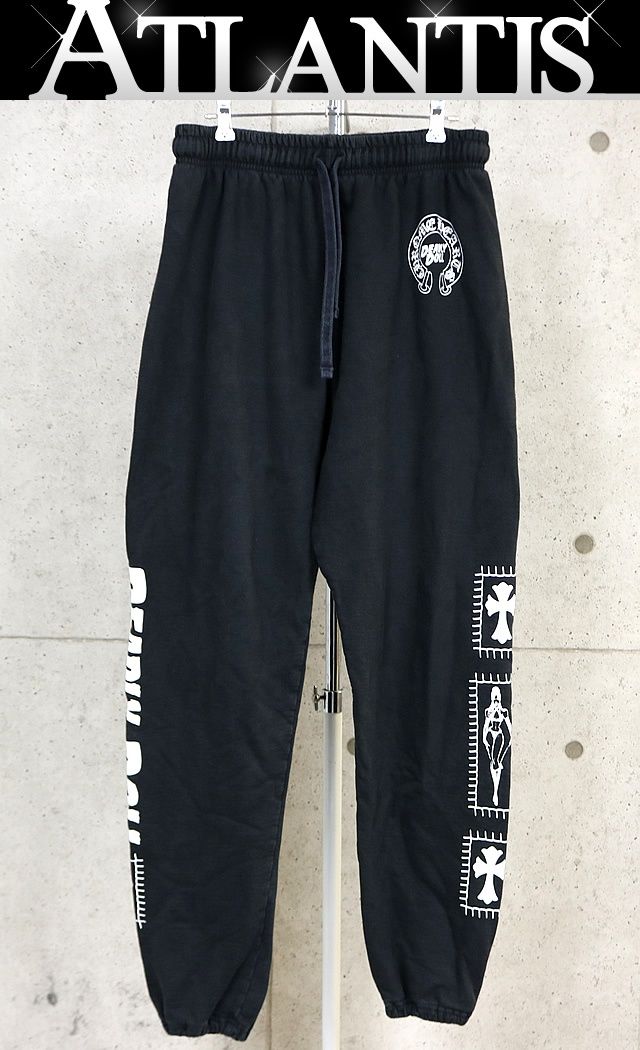 CHROME HEARTS 新宿店 クロムハーツ DEADLY DOLL スウェットパンツ メンズ size:L 黒 31604 CHROME HEARTS 新宿店 クロムハーツ DEADLY DOLL スウェットパンツ