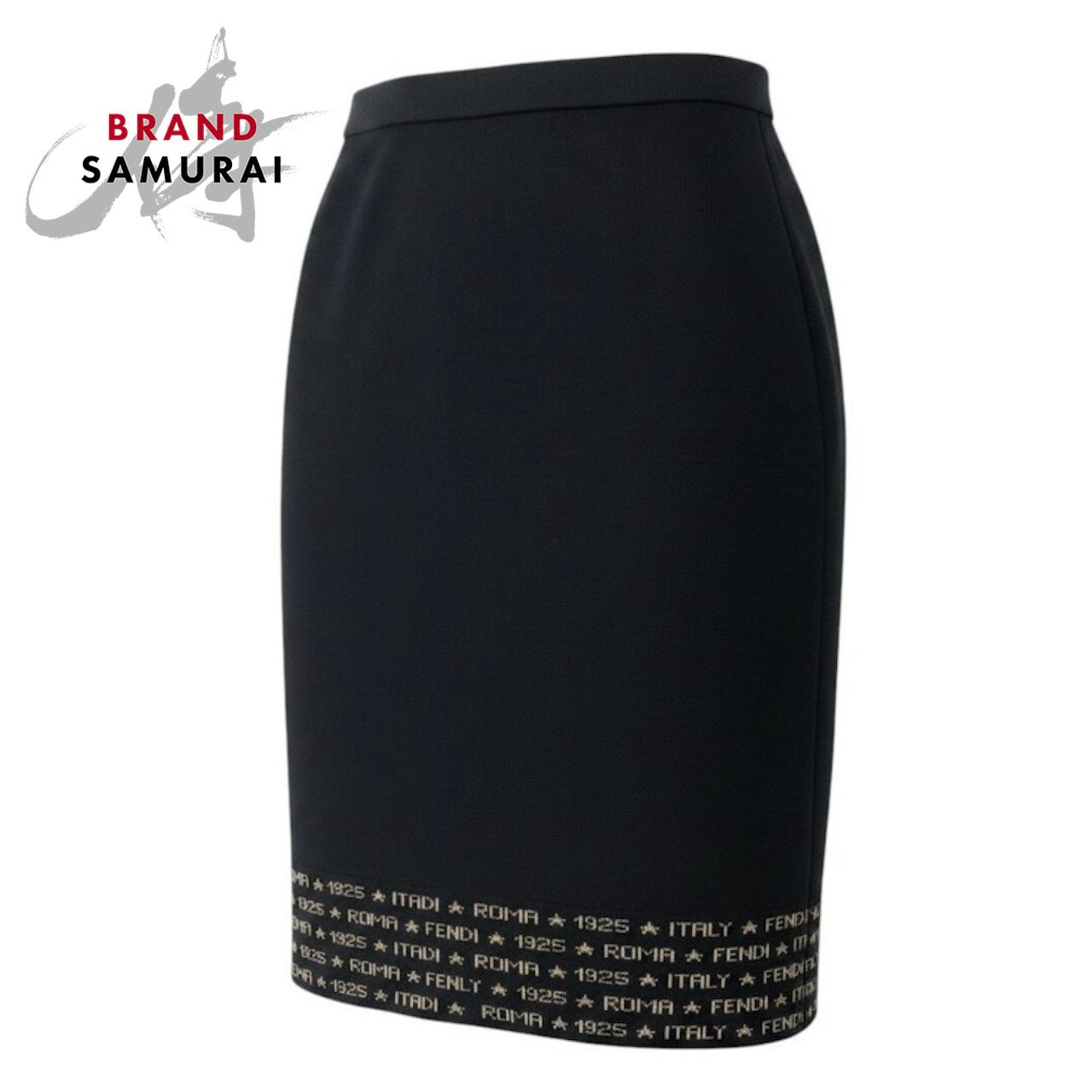 新品未使用 FENDI フェンディ ロゴプリント ニットスカート 膝丈スカート ウール スカート レディース A3-00231 新品【中古】