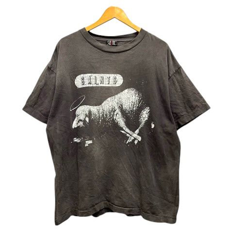 セントマイケル SAINTMICHAEL SM-A21-0000-003 SHEEP LION Tシャツ クルーネック コットン プリント 半袖 XL チャコールグレー