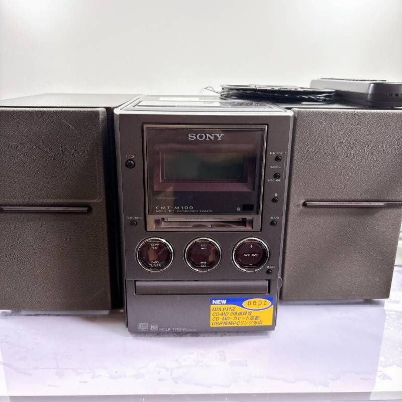 CD・MD再生OK】SONY CMT-M100 ミニコンポ 純正リモコン付き Micro Hi