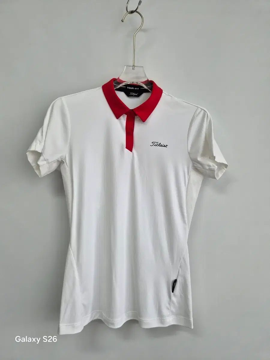 Titleist (タイトリスト) ゴルフウェア 半袖 カラーTシャツ 白 レッド S