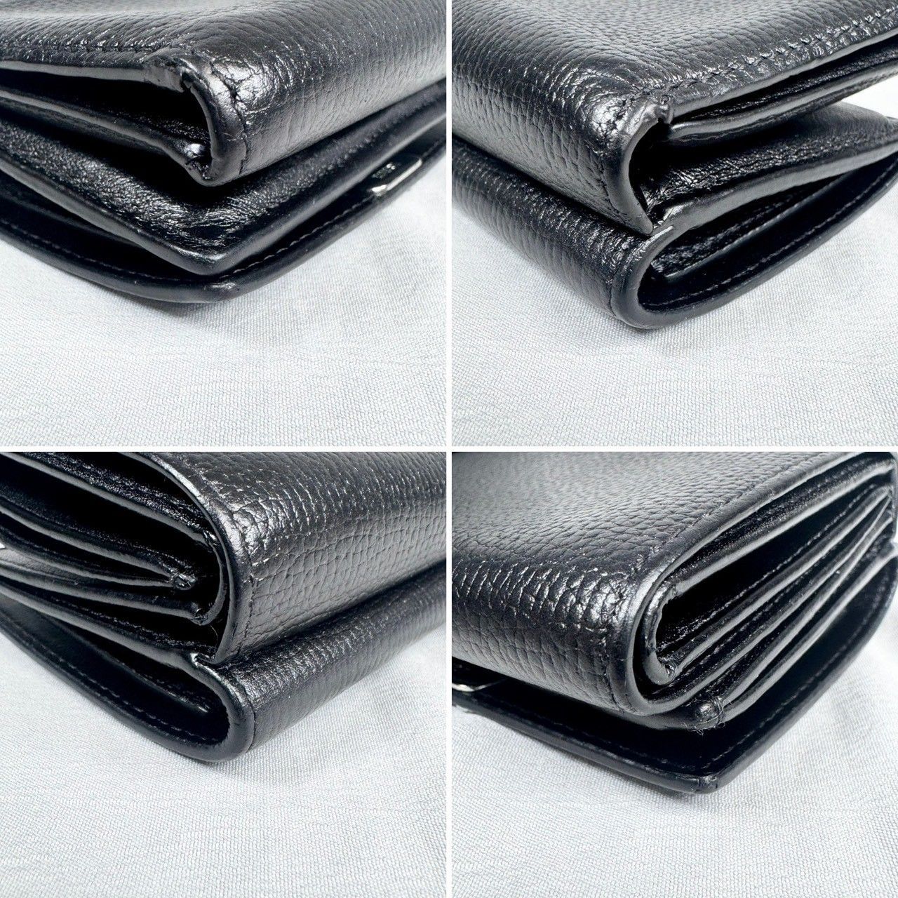 美品】LOEWE ロエベ アナグラム トライフォールド Wホック コンパクト