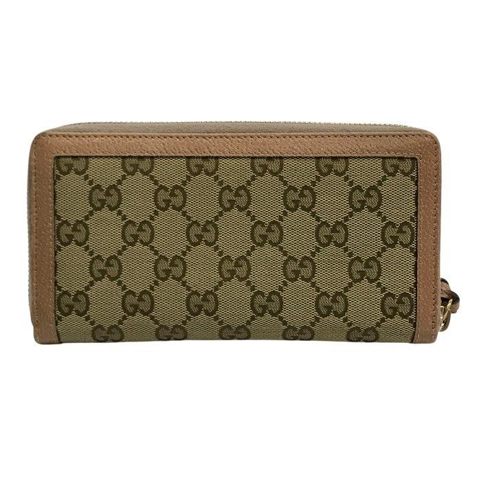 GUCCI グッチ GGキャンバス 長財布 レディース レザー ラウンド 