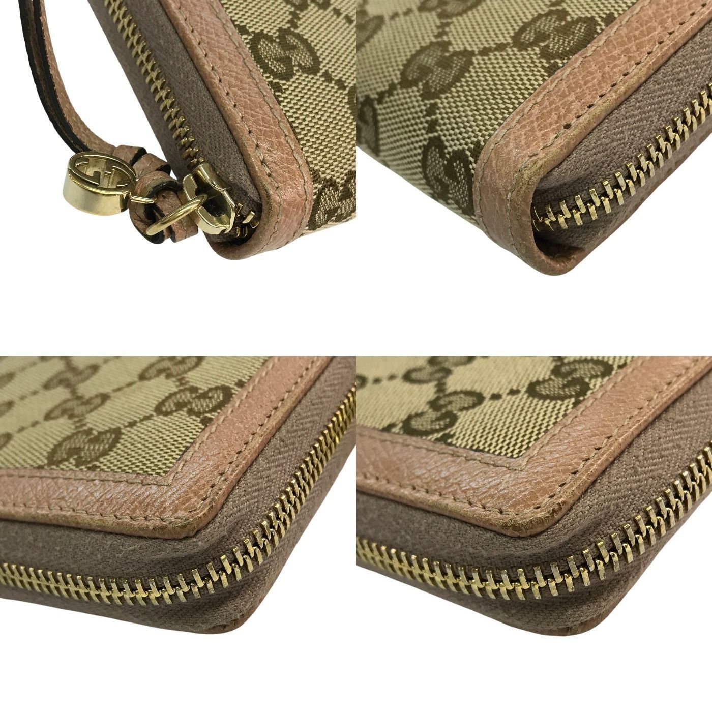 GUCCI グッチ GGキャンバス 長財布 レディース レザー ラウンド
