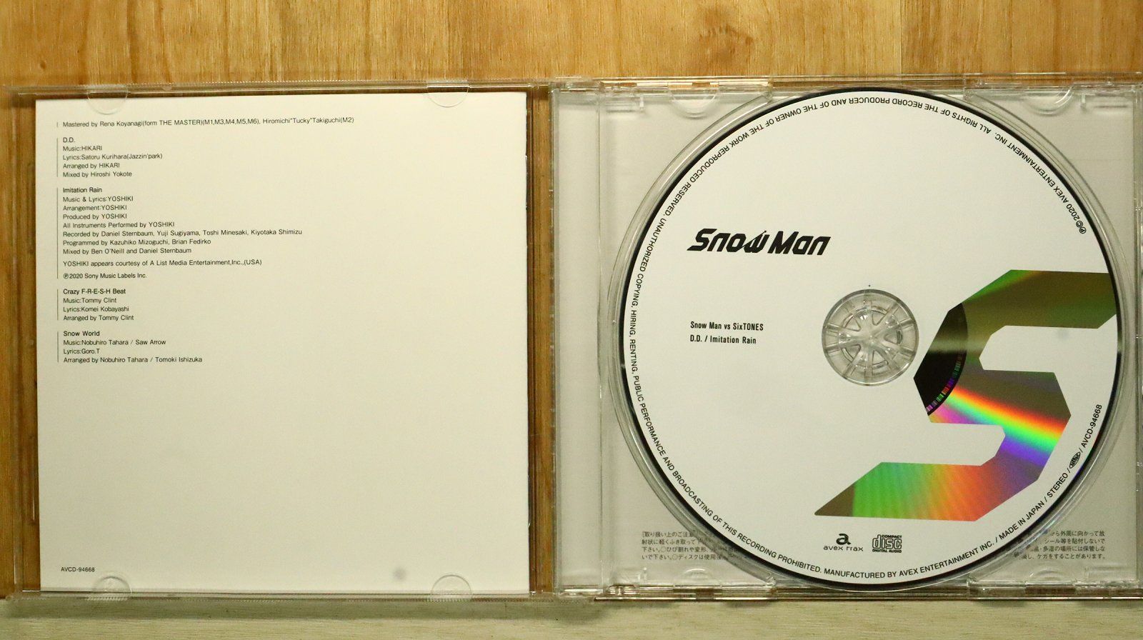 国内盤CD☆スノーマン/Snow Man□ D.D. / Imitation Rain