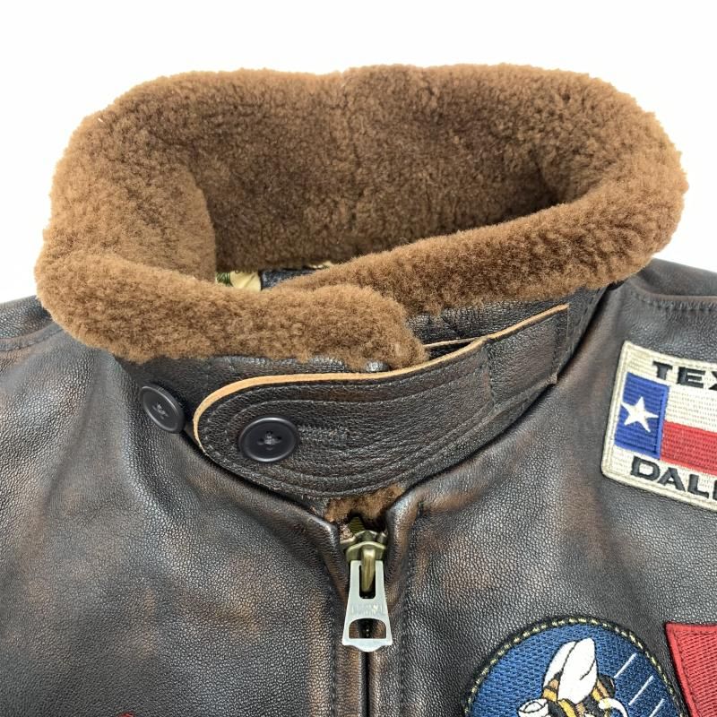 中古】AVIREX 50周年モデル G-1 TOP GUN JACKET サイズ42 ブラウン