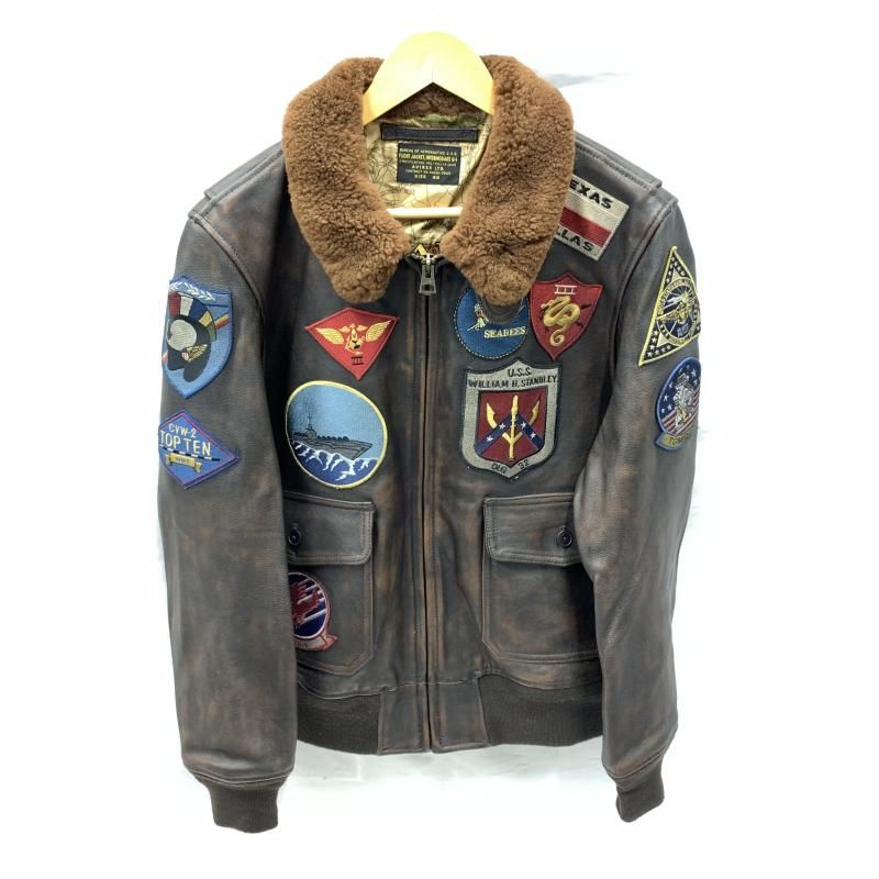【中古】AVIREX 50周年モデル G-1 TOP GUN JACKET サイズ42 ブラウン アヴィレックス[92][240092342516] 中古】AVIREX 50周年モデル G-1 TOP GUN JACKET サイズ42 ブラウン