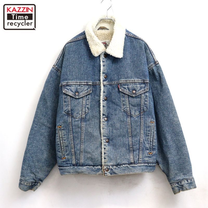 90s USA製 vintage Levi's 70609 ボア デニムジャケット メンズ 表記Lサイズ