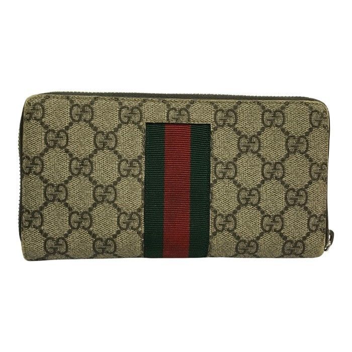 GUCCI グッチ GGスプリーム 長財布 ユニセックス ラウンドファスナー