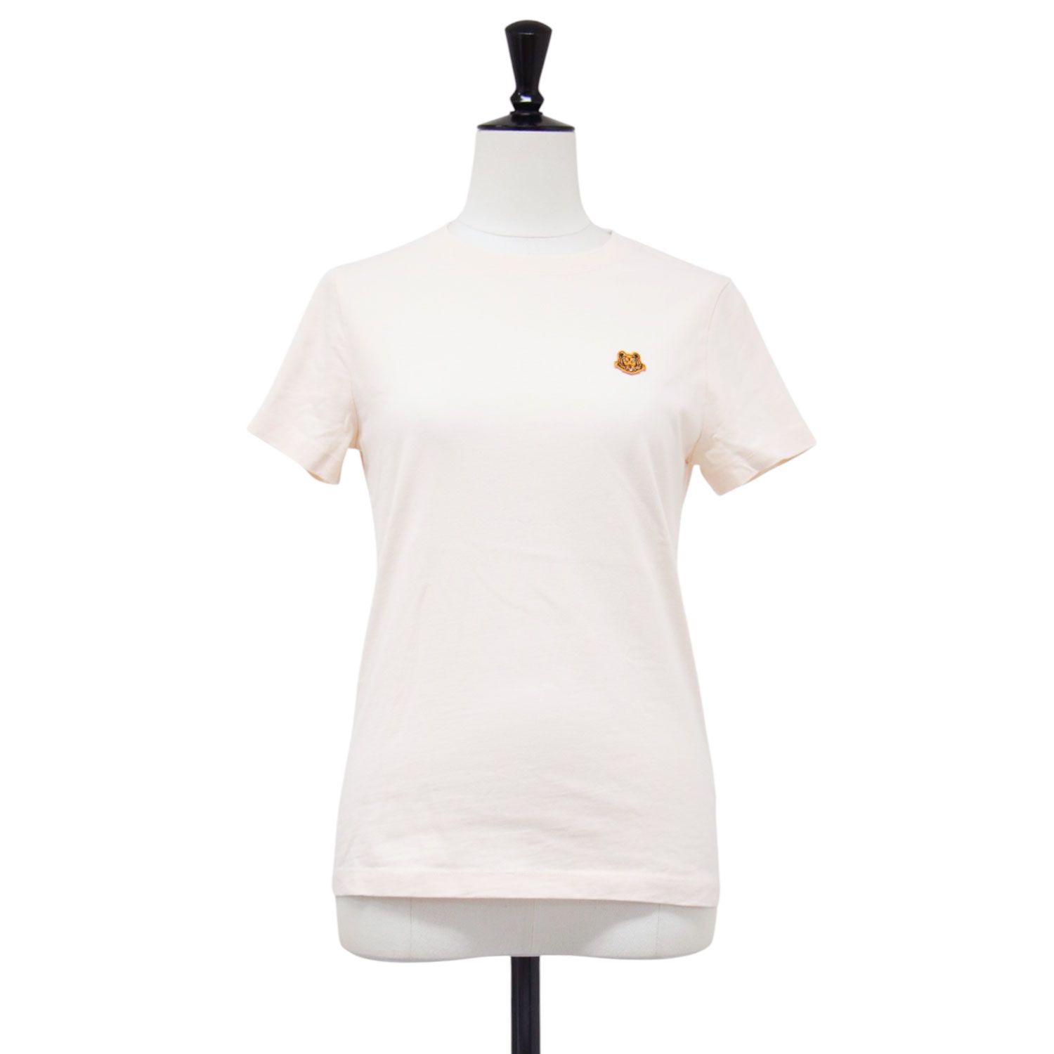 KENZO ケンゾー カットソー オレンジ サイズ:XS ワンポイントロゴ 半袖Tシャツ クルーネック コットン トップス プルオーバー【レディース】【中古】