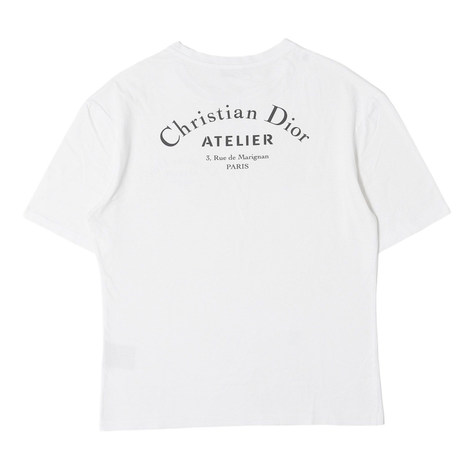 Dior ディオール Tシャツ ホワイト 白 サイズ:S アトリエロゴ クルーネック Tシャツ 863J621I0533 イタリア製 トップス カットソー 半袖【メンズ】【中古】