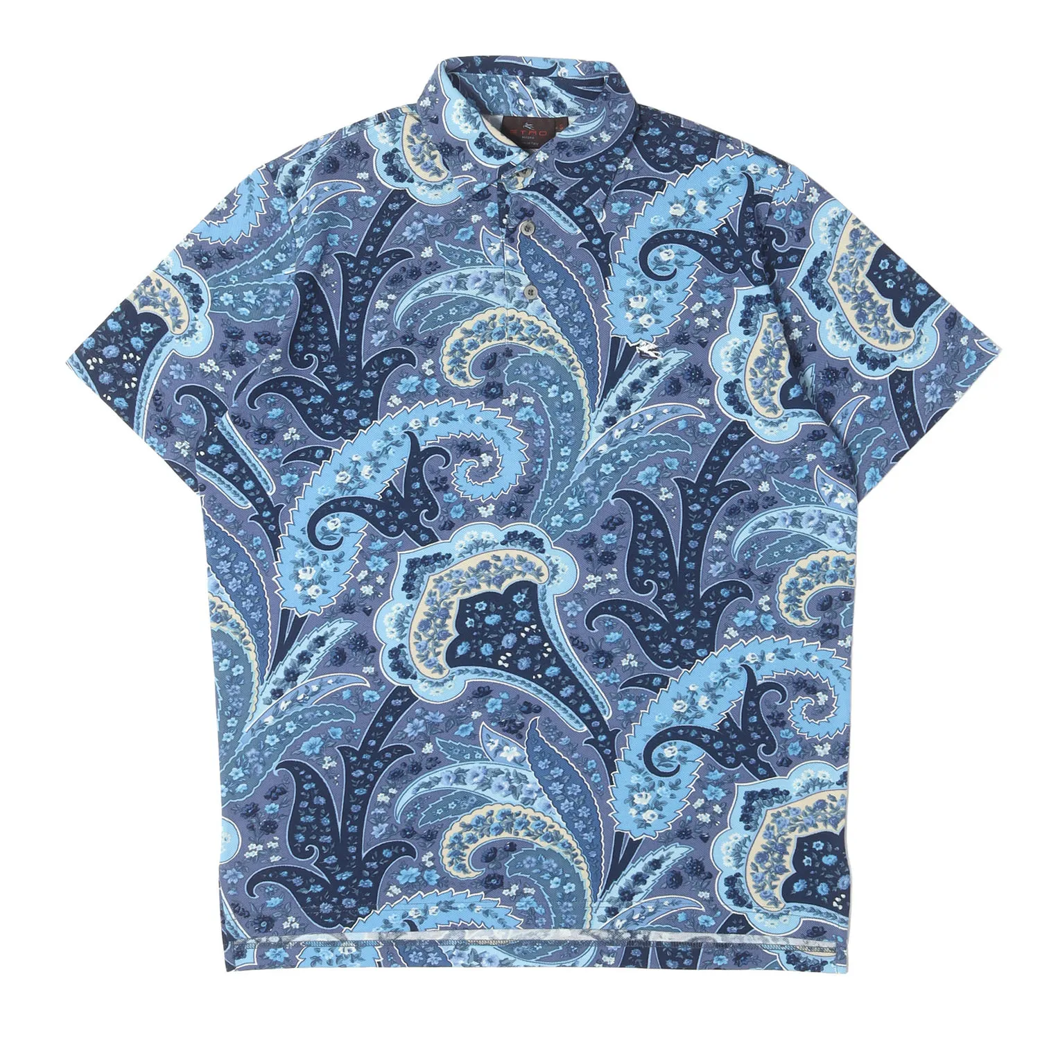 ETRO エトロ ポロシャツ ネイビー ブルー サイズ:S ペイズリー総柄 