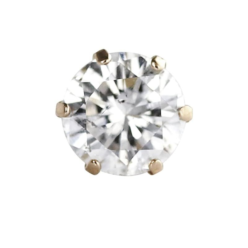 [ダイヤモンドワールド] レディース ジュエリー K18PG ダイヤモンドピアス 0.15ct 片耳用 ピンクゴールド 6本爪 FGカラー無色透明 メンズ
