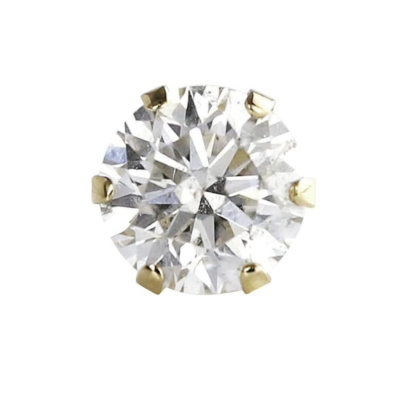 [ダイヤモンドワールド] レディース ジュエリー K18 ダイヤモンドピアス 0.15ct 片耳用 イエローゴールド 6本爪 FGカラー無色透明 メンズ