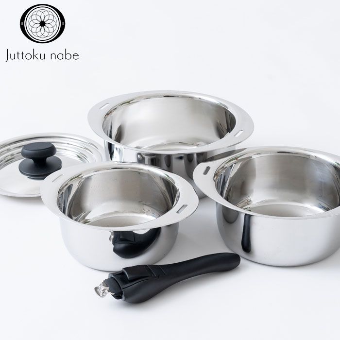 新品 十得鍋 セット 宮崎製作所 JN-ST-1 ソースポット16・18・20cm 兼用蓋 片手ハンドル【鍋セット 調理器具 日本製】