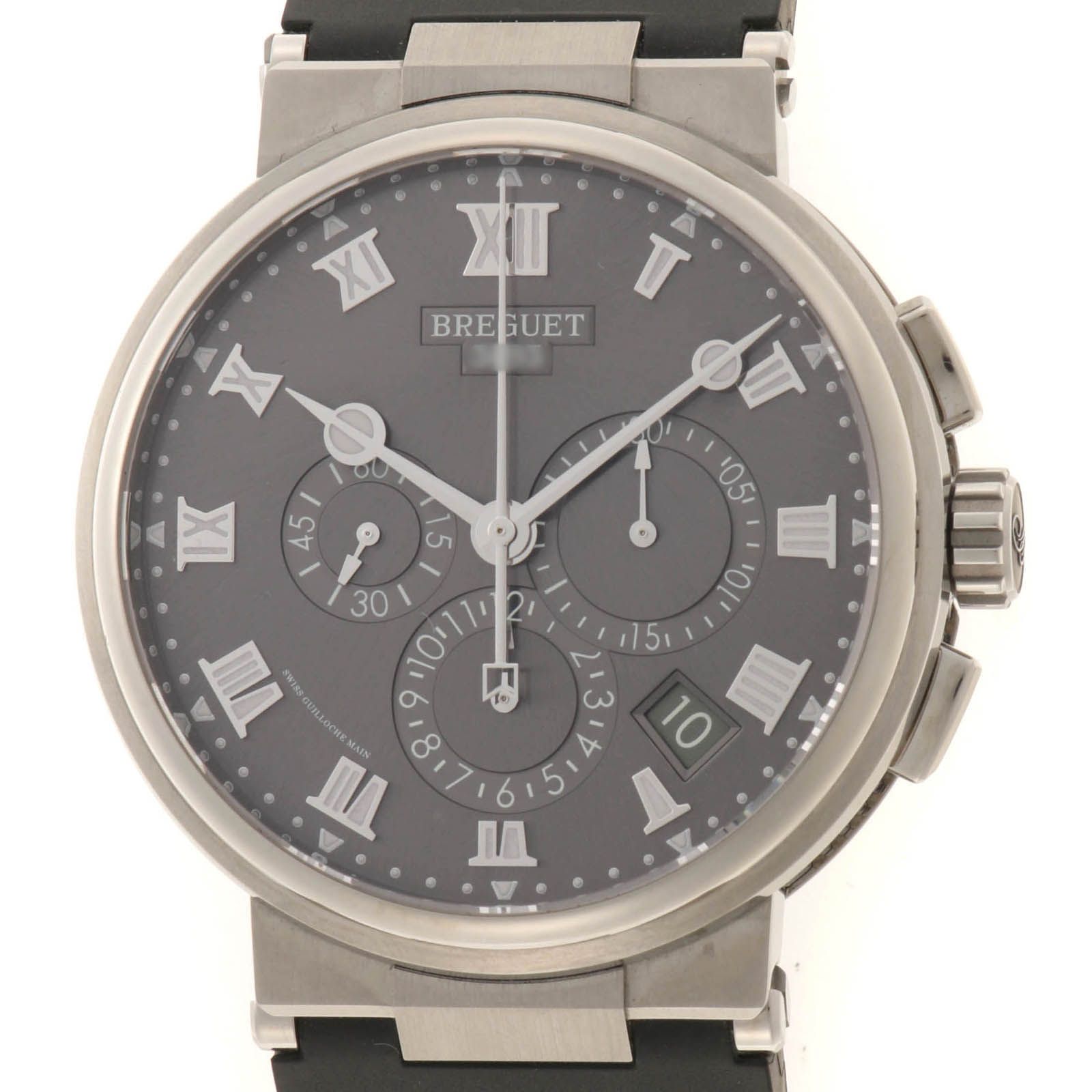 Breguet ブレゲ マリーン クロノグラフ 5527TI/G2/5WV 腕時計 チタン/ラバー スレート文字盤 自動巻き 2022年正規品 メンズ【中古】472 808,500円