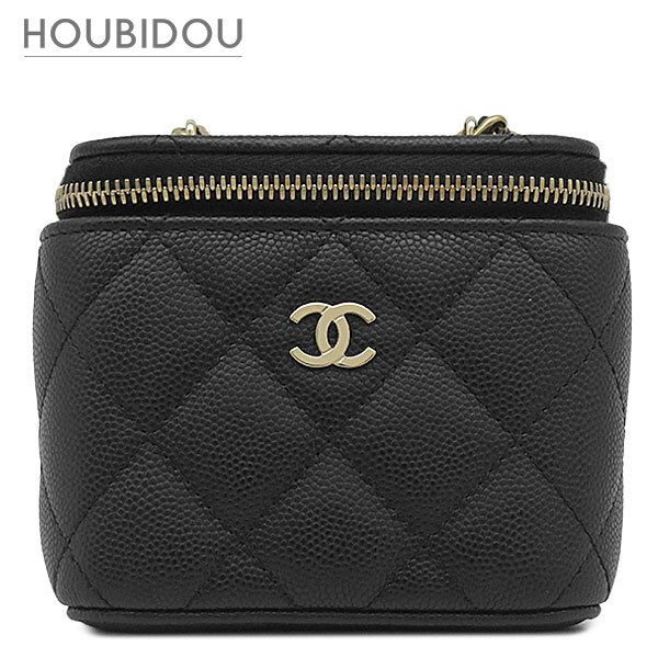 シャネル CHANEL ショルダーバッグ マトラッセ ミニ バニティ キャビアスキン ブラック ゴールド金具 チェーンバッグ AP2158 ランダムシリアル 【保存袋】【中古】