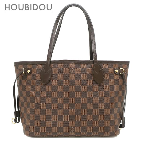 ルイヴィトン LOUIS VUITTON トートバッグ ネヴァーフルPM ダミエキャンバス ダミエエベヌ ゴールド金具 茶 ハンドバッグ N41359 AR0146【中古】