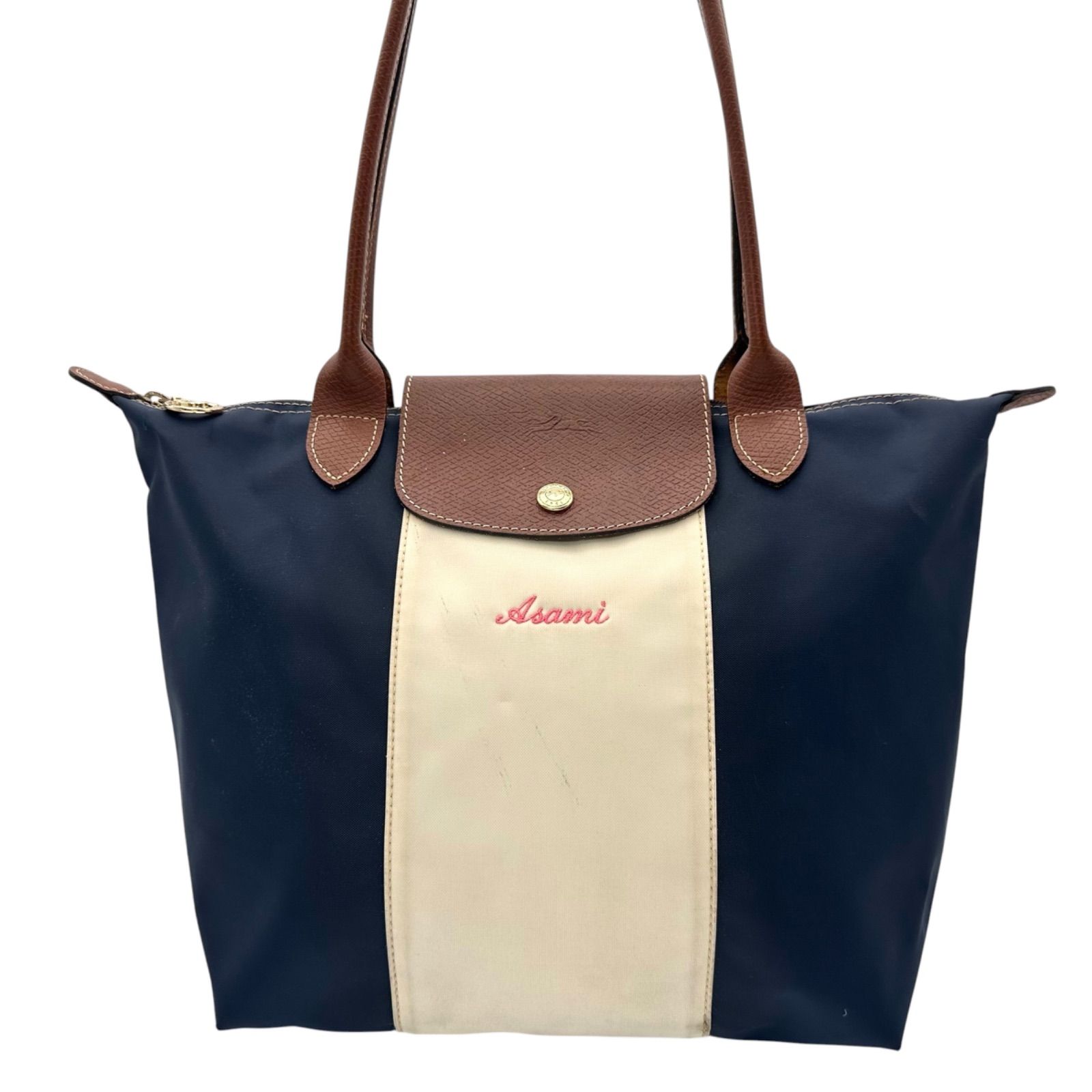 B5804】 Longchamp ロンシャン ルプリアージュ トートバッグ ネイビー 