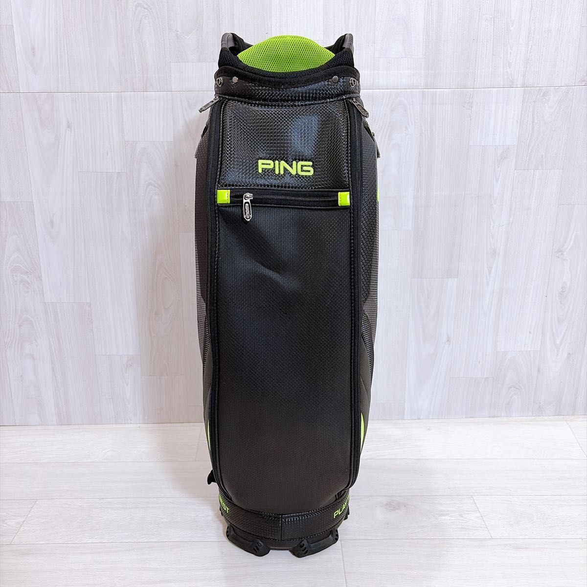 PING ピン キャディバッグ ゴルフバッグ 4分割 カート ブラック グリーン 不安定 G-0551 PING ピン キャディバッグ ゴルフバッグ 4分割 カート ブラック グリーン 不安定 G-0551
