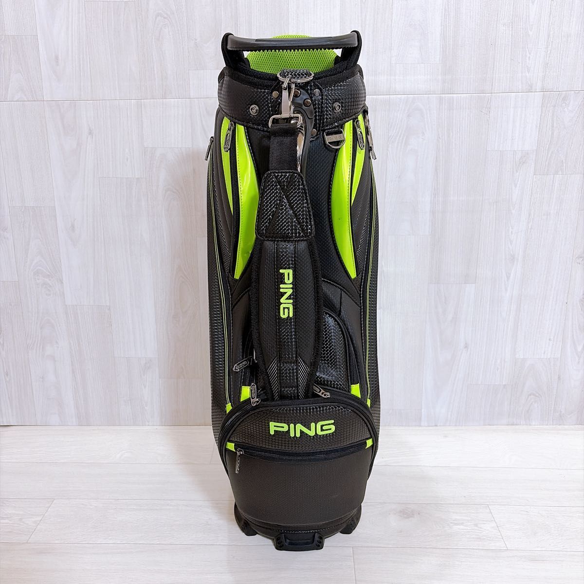 PING ピン キャディバッグ ゴルフバッグ 4分割 カート ブラック グリーン 不安定 G-0551 PING ピン キャディバッグ ゴルフバッグ 4分割 カート ブラック グリーン 不安定 G-0551