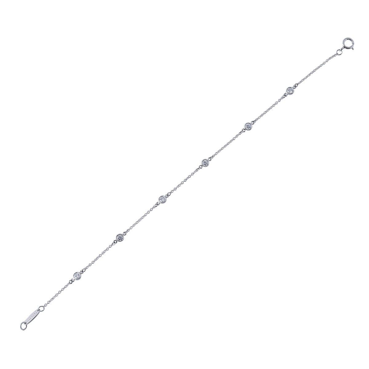 ティファニー バイザヤード ブレスレット 6PD 枠3.3mm 17.5cm PT950 ショップカード(2007年) 新品仕上げ済 TIFFANY【26871】