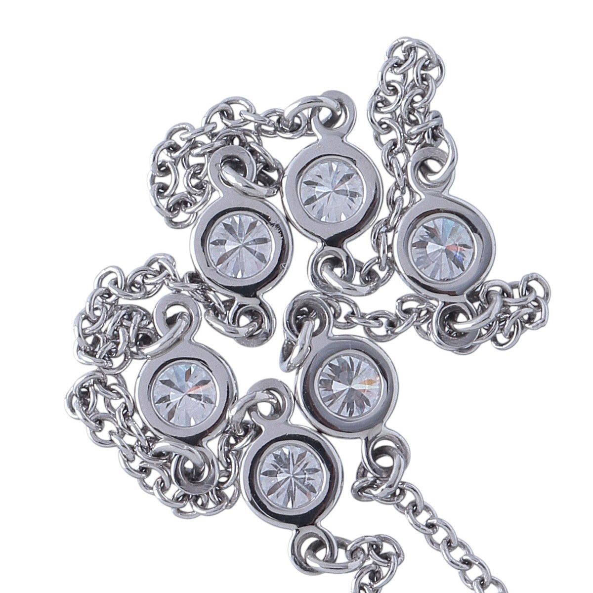 ティファニー バイザヤード ブレスレット 6PD 枠3.3mm 17.5cm PT950 ショップカード(2007年) 新品仕上げ済 TIFFANY【26871】
