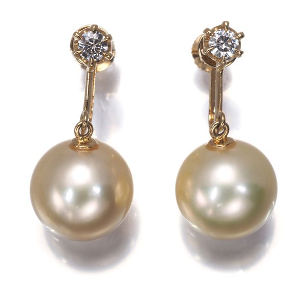 TASAKI タサキ イヤリング パール 真珠 11.7mm ダイヤ ダイヤモンド 0.13ct/0.13ct 一粒 K18YG ソ #194846