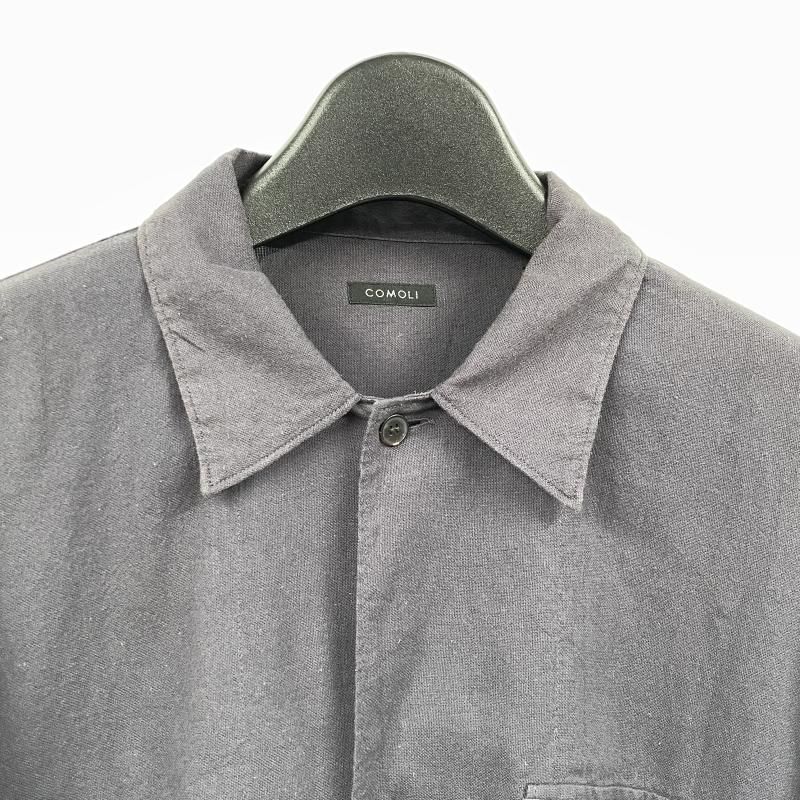 【中古】COMOLI 空紡オックス C．P．Oシャツ サイズ3 ブラック V01-02016 コモリ[17][240017783081] 中古】COMOLI 空紡オックス C．P．Oシャツ サイズ3 ブラック V01-02016