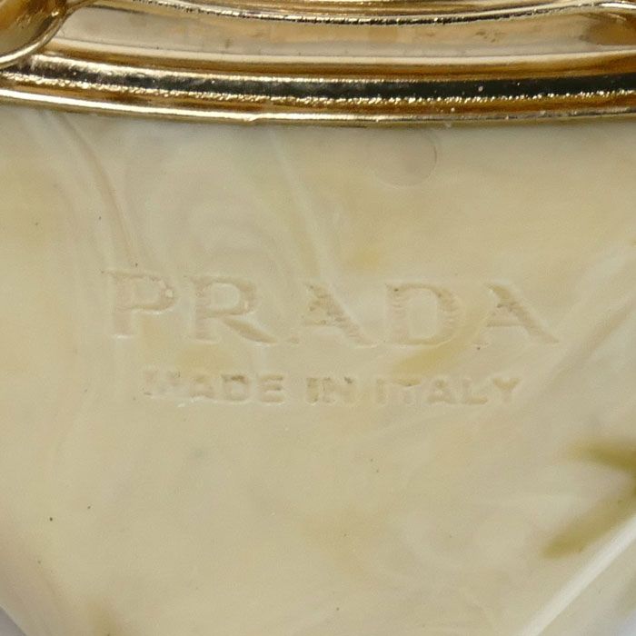 PRADA プラダ GP ラインストーン レジン トライアングル ロゴ バレッタ