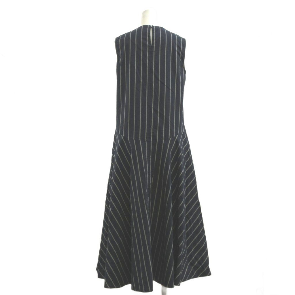Sマックスマーラ 'S Max Mara フレアワンピース ストライプ柄 38 紺