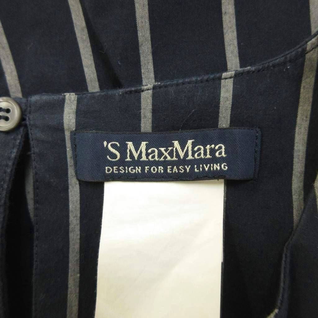 Sマックスマーラ 'S Max Mara フレアワンピース ストライプ柄 38 紺