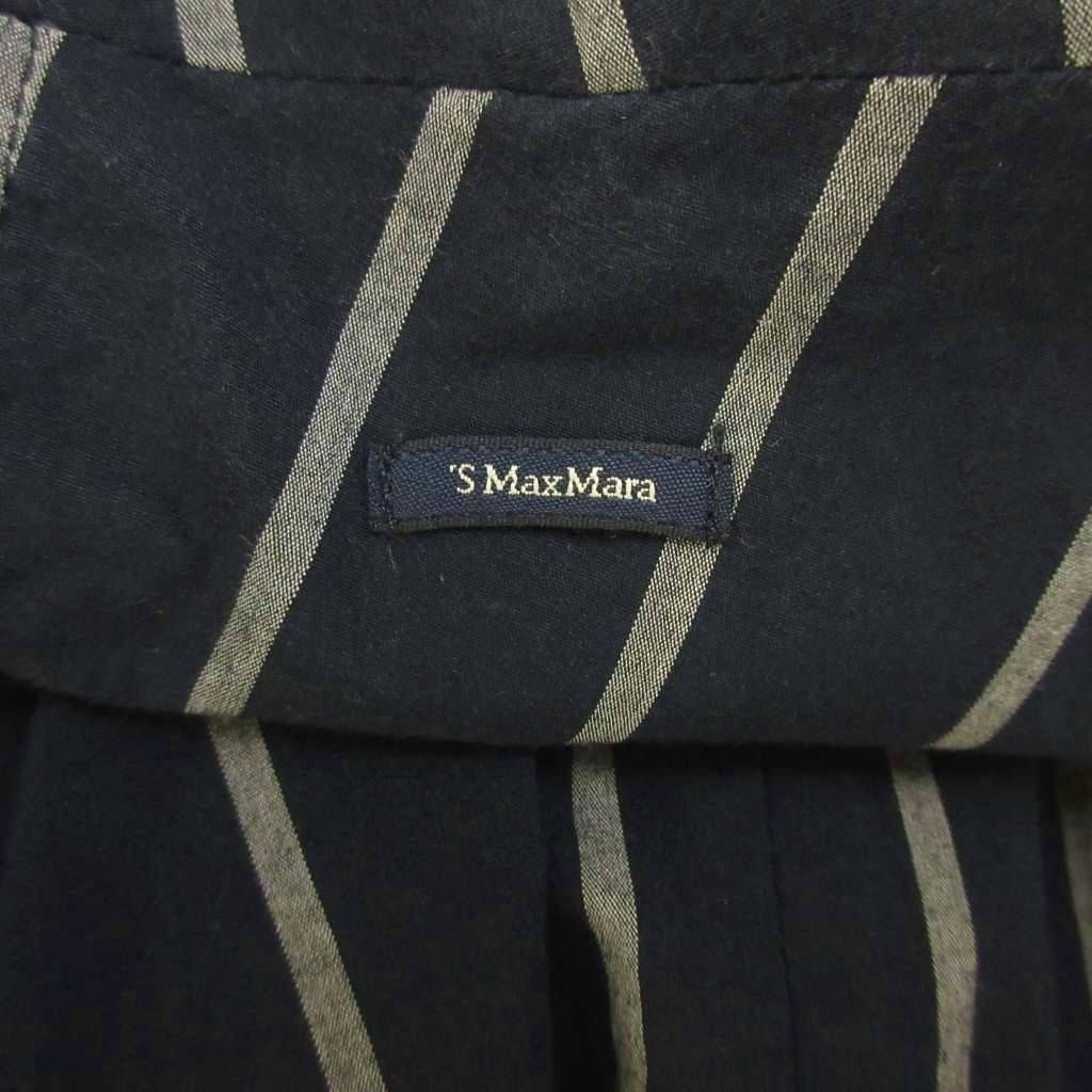 Sマックスマーラ 'S Max Mara フレアワンピース ストライプ柄 38 紺