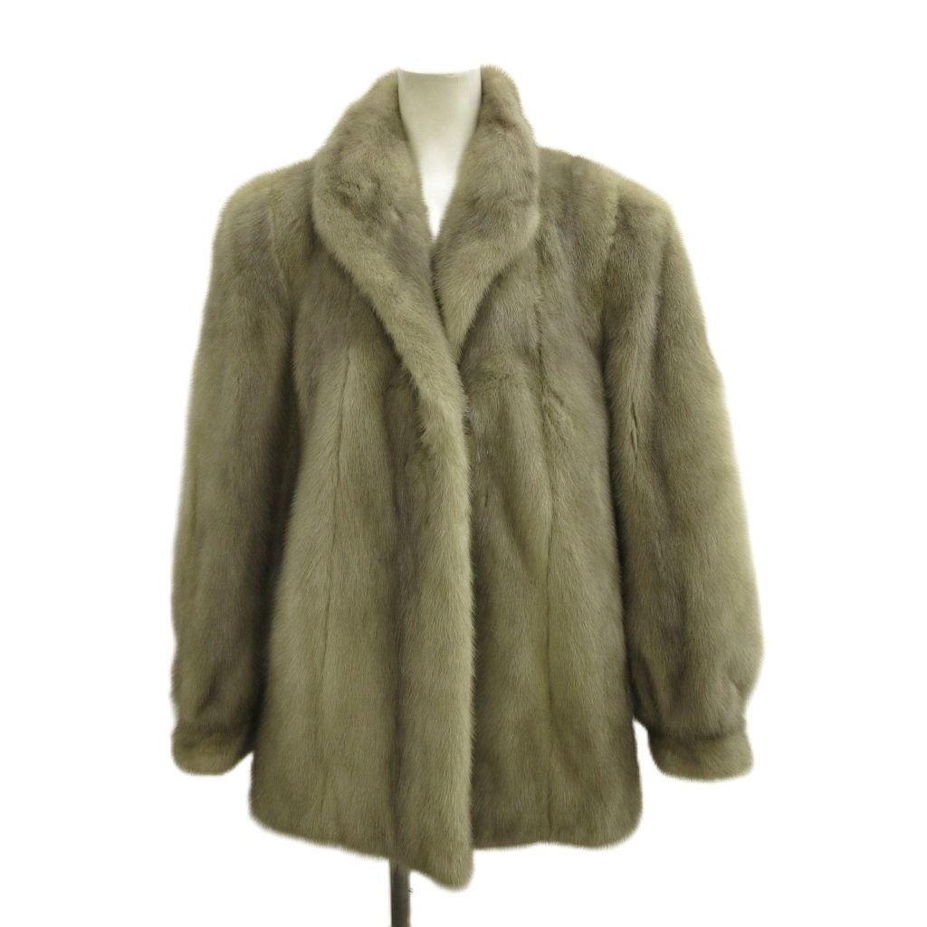 美品 SAGA MINK 毛皮コート ミンクファー 金サガ バイアス 11号 サガミンク SAGA MINK ファーコート ミンクファー 毛皮 9 グレー 無地