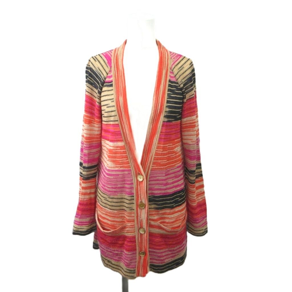 ミッソーニ MISSONI カーディガン トップス 40 オレンジ 黒 ブラック ベージュ マルチカラー /YU ■GY50