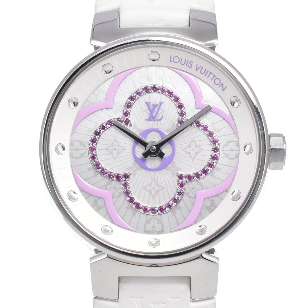 ルイ・ヴィトン LOUIS VUITTON QA160 タンブール ムーンディヴァイン PM クォーツ レディース 美品 内箱付き 腕時計 Q#149173