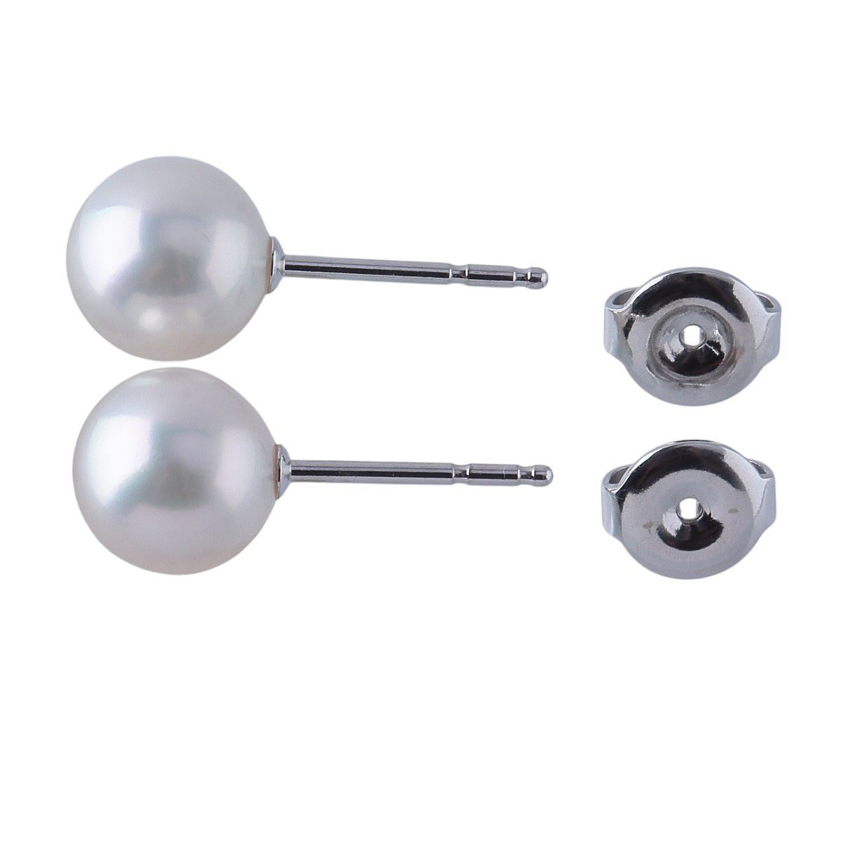 ミキモト パール ピアス アコヤパール8.0mm K18WG 新品仕上げ済