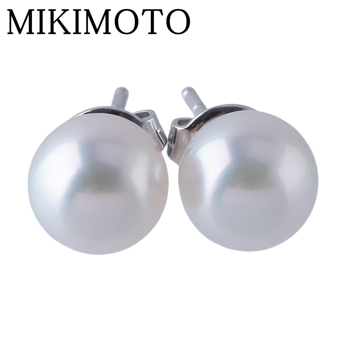 ミキモト パール ピアス アコヤパール8.0mm K18WG 新品仕上げ済