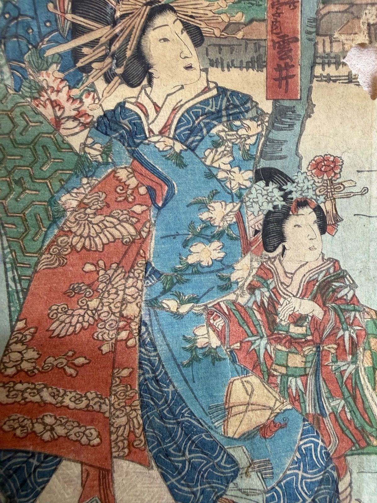 三代歌川豊国 二枚続 木版画 浮世絵 錦絵 美人画 古美術 - メルカリ