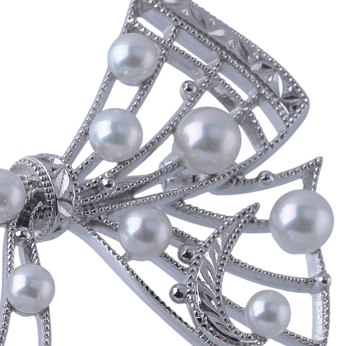 【美品/箱付】MIKIMOTO ミキモト シルバー アコヤパール ブローチ ミキモト パール ブローチ ミュージック モチーフ コレクション 現行