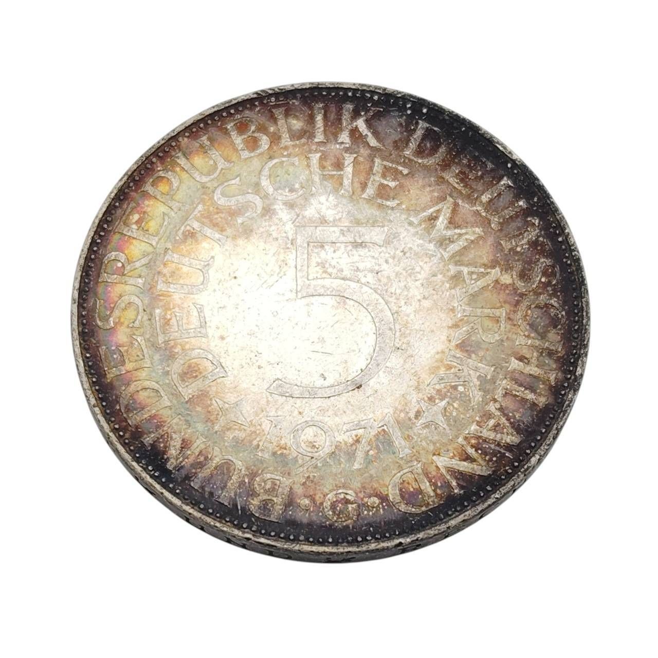 1971年 ドイツ 5マルク 銀貨 Gミントマーク 重量11.3g 硬貨 貨幣 古銭