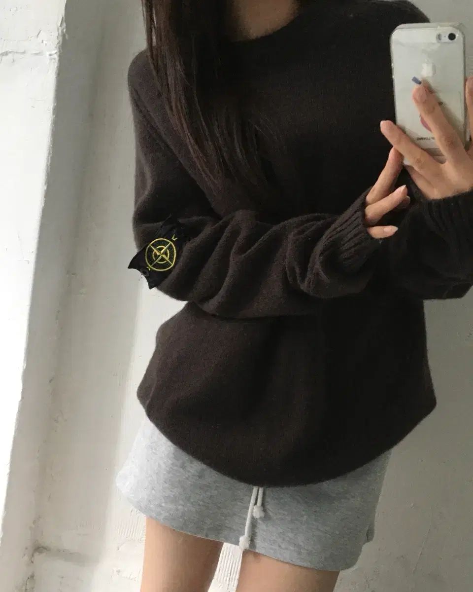 STONE ISLAND ストーンアイランド ワッペン ブラウン クルーネック ニット
