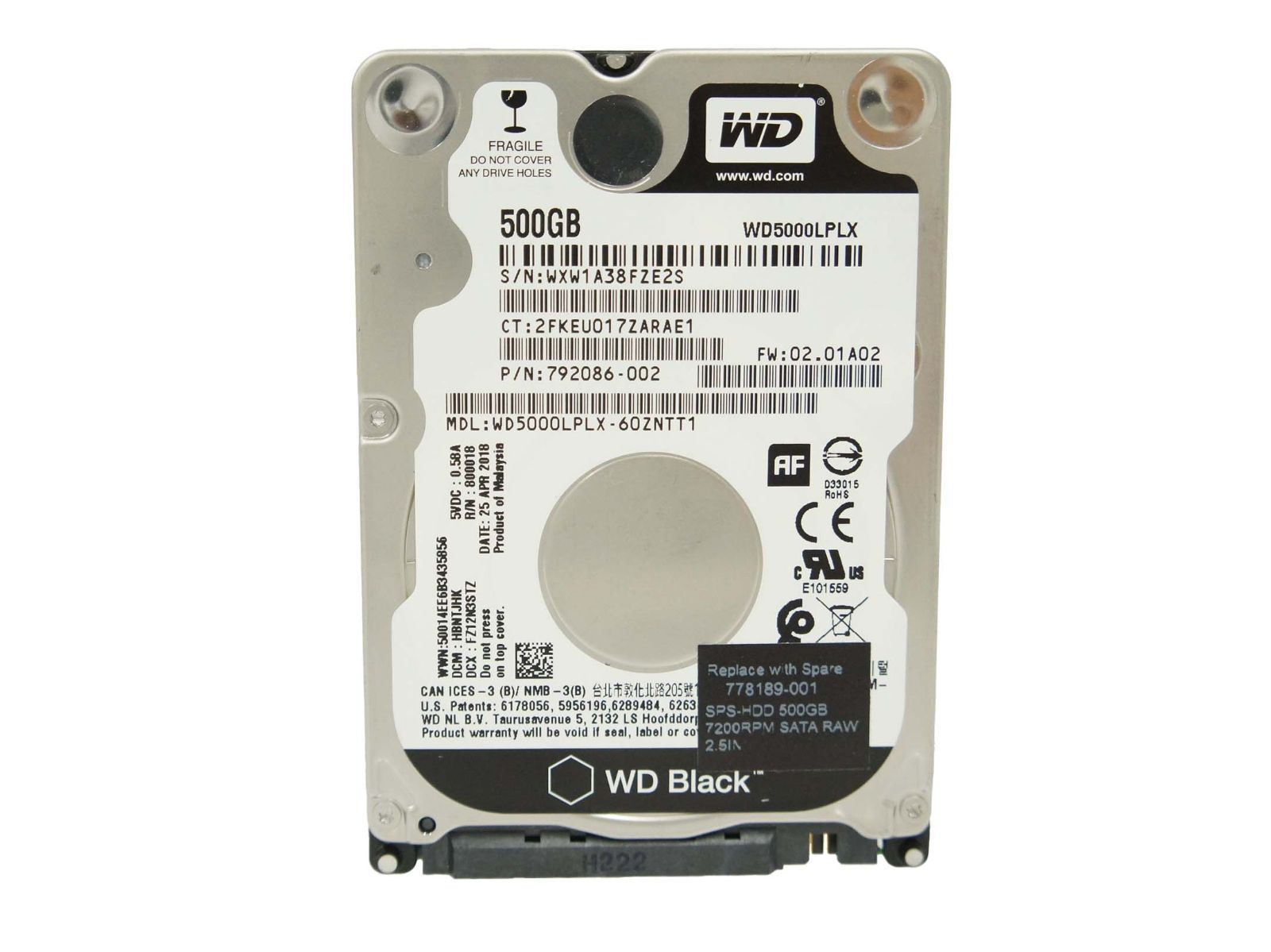Western Digital WD Black 500GB 7200RPM SATA III 2.5インチ HDD WD5000LPLX-60ZNTT1