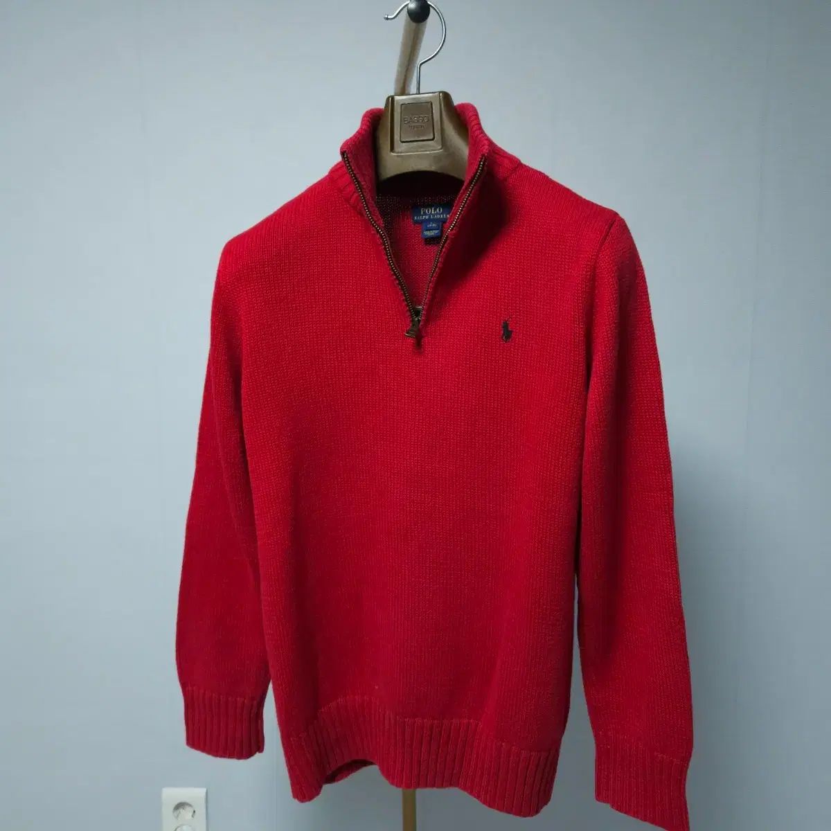 ポロ ラルフローレン キッズ ハーフジップ ニット レッド