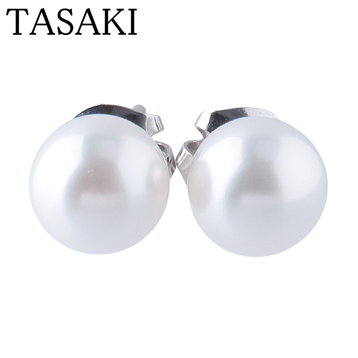 タサキ パール ピアス アコヤパール7.7mm 750WG 新品仕上げ済 TASAKI 田崎真珠【26933】