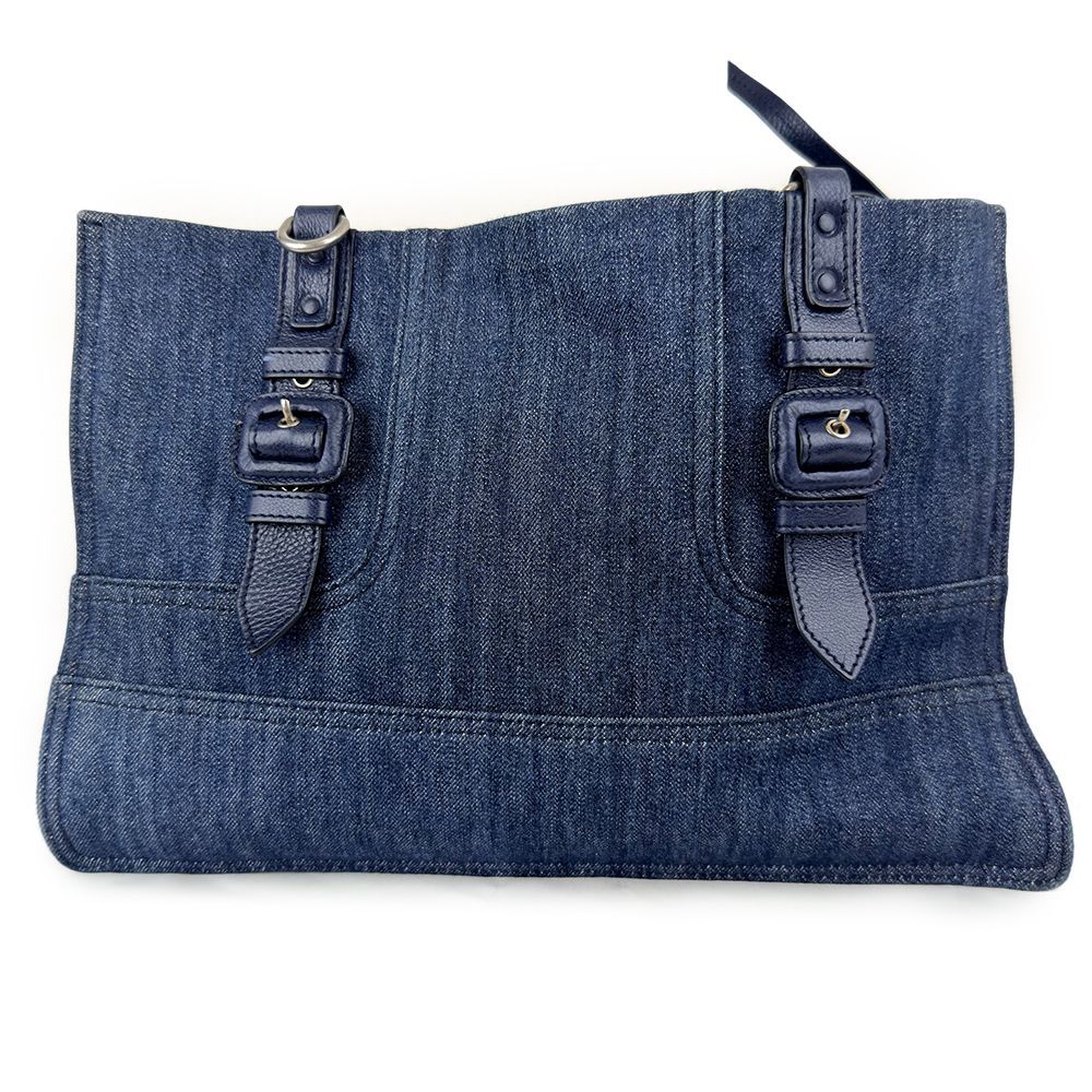 PRADA プラダ エティケット デニム ワンショルダーバッグ 2WAY バッグ 