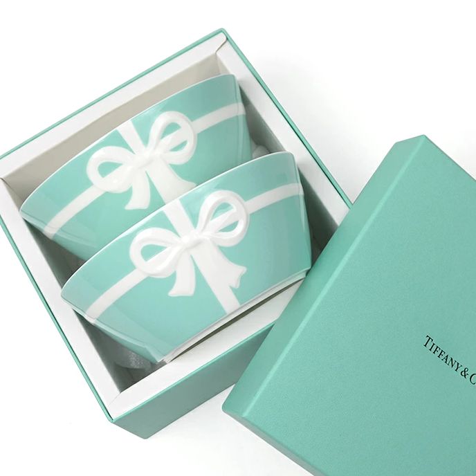 Tiffany&Co. ティファニー ブルーボックス ボウル ペア セット ギフト プレゼント ホワイト スープ皿 サラダボウル